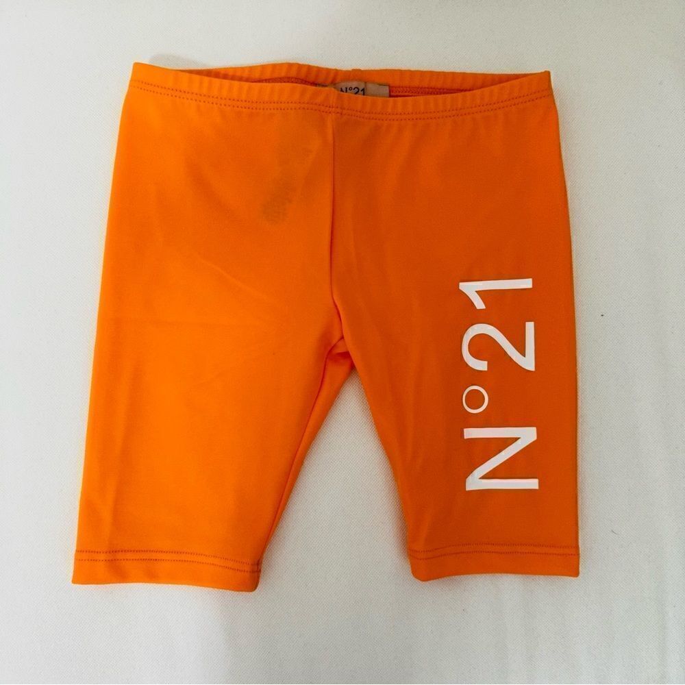 ⭕️ No21 Girls Biker Shorts Orange Logo 4 T Designer